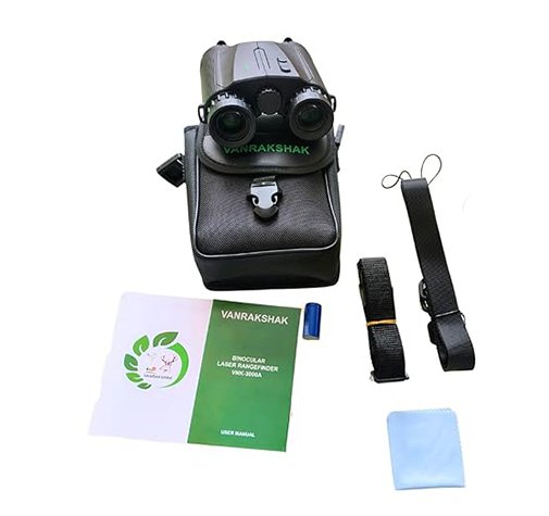 Vanrakshak Professional Binoculars with Built-in Laser Range Finder, Long Distance Measuring for Tactical, Outdoor, and Hunting Use, for Bird Watching, Wildlife & Safari