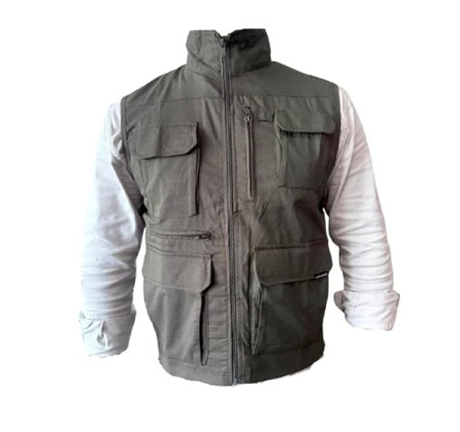 VANRAKSHAK Breathable Hiking Half Sleeve Jacket, Multi-Pocket Utility Vest, Green, Full Zip Front, Multiple Storage Compartments (IN, Alpha, 2XL, Regular, Standard, Green)