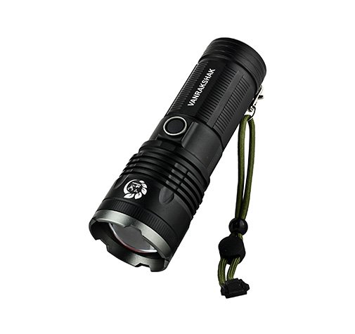 VANRAKSHAK LED Search Light | 3000 Lumen, 25W, 1000m Beam | Rechargeable Type-C, IP60 Waterproof Zoom Flashlight | Power Bank (FL-P18)