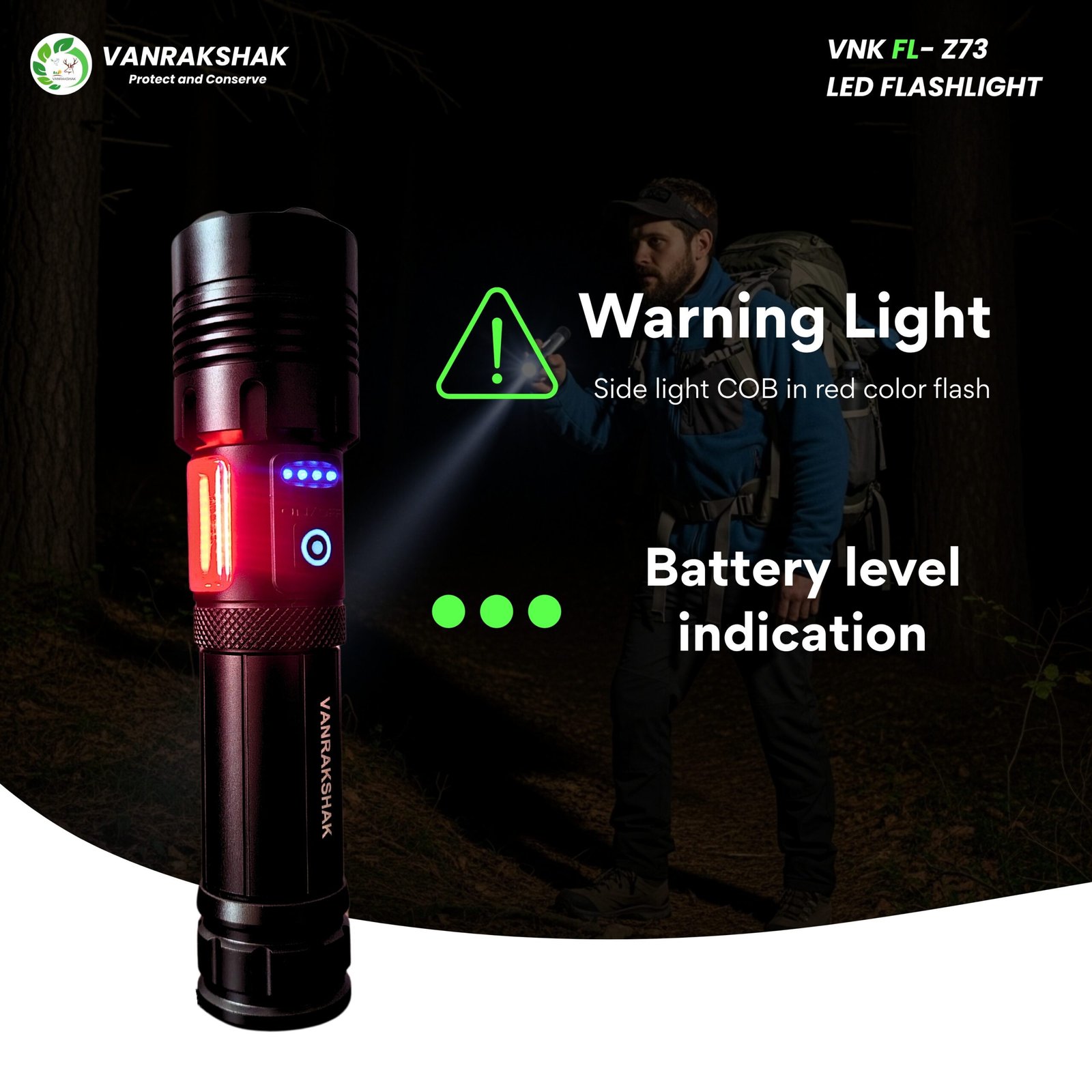 VANRAKSHAK FL-Z73 LED FLASHLIGHT - Image 6