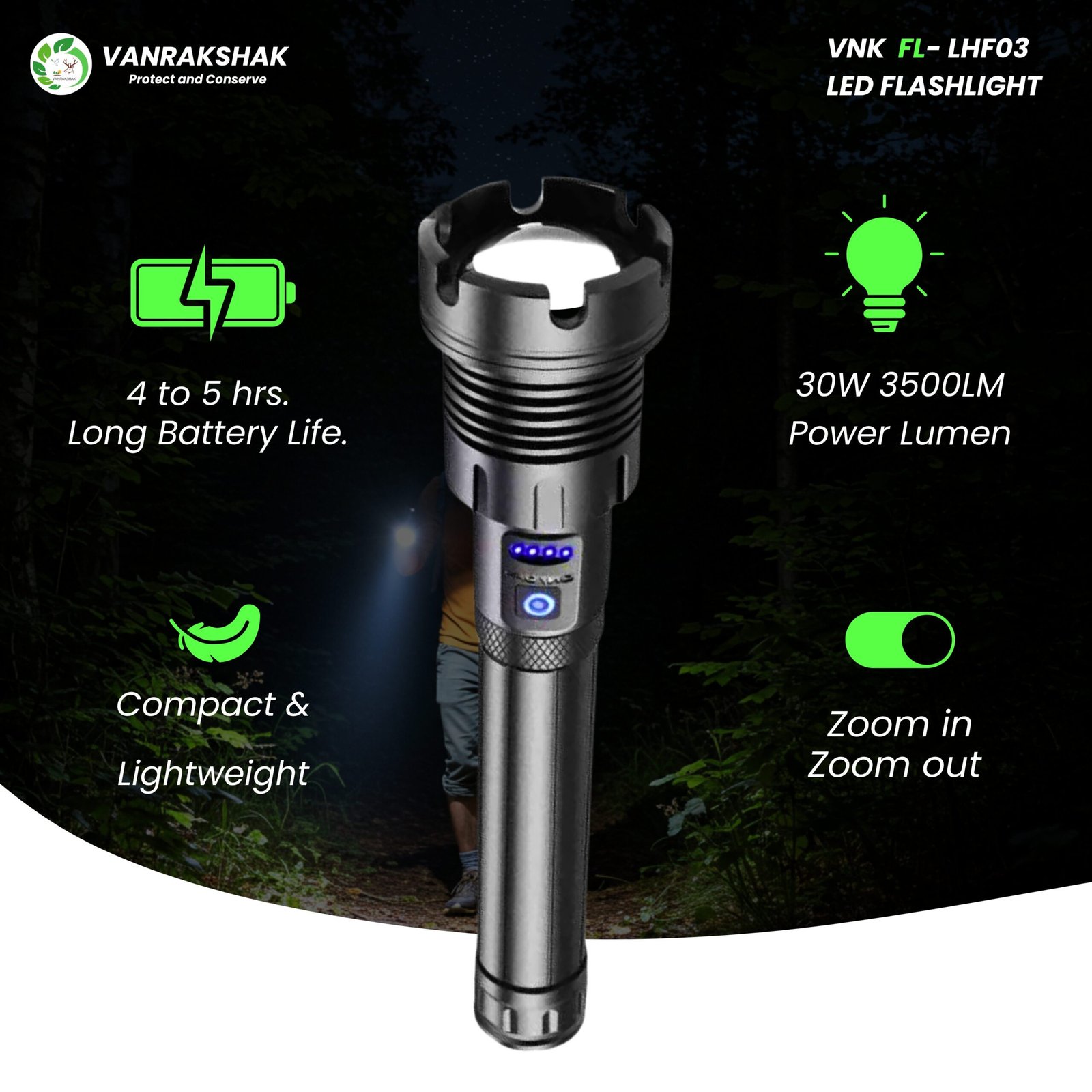 VNK FL-LHF03 | LED FLASHLIGHT - Image 7