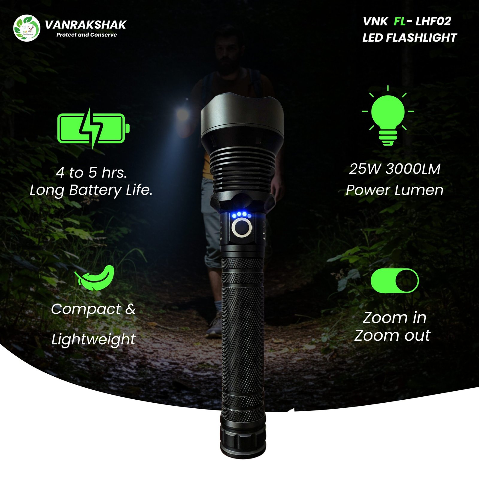 VNK FL- LHF02 | LED FLASHLIGHT - Image 6