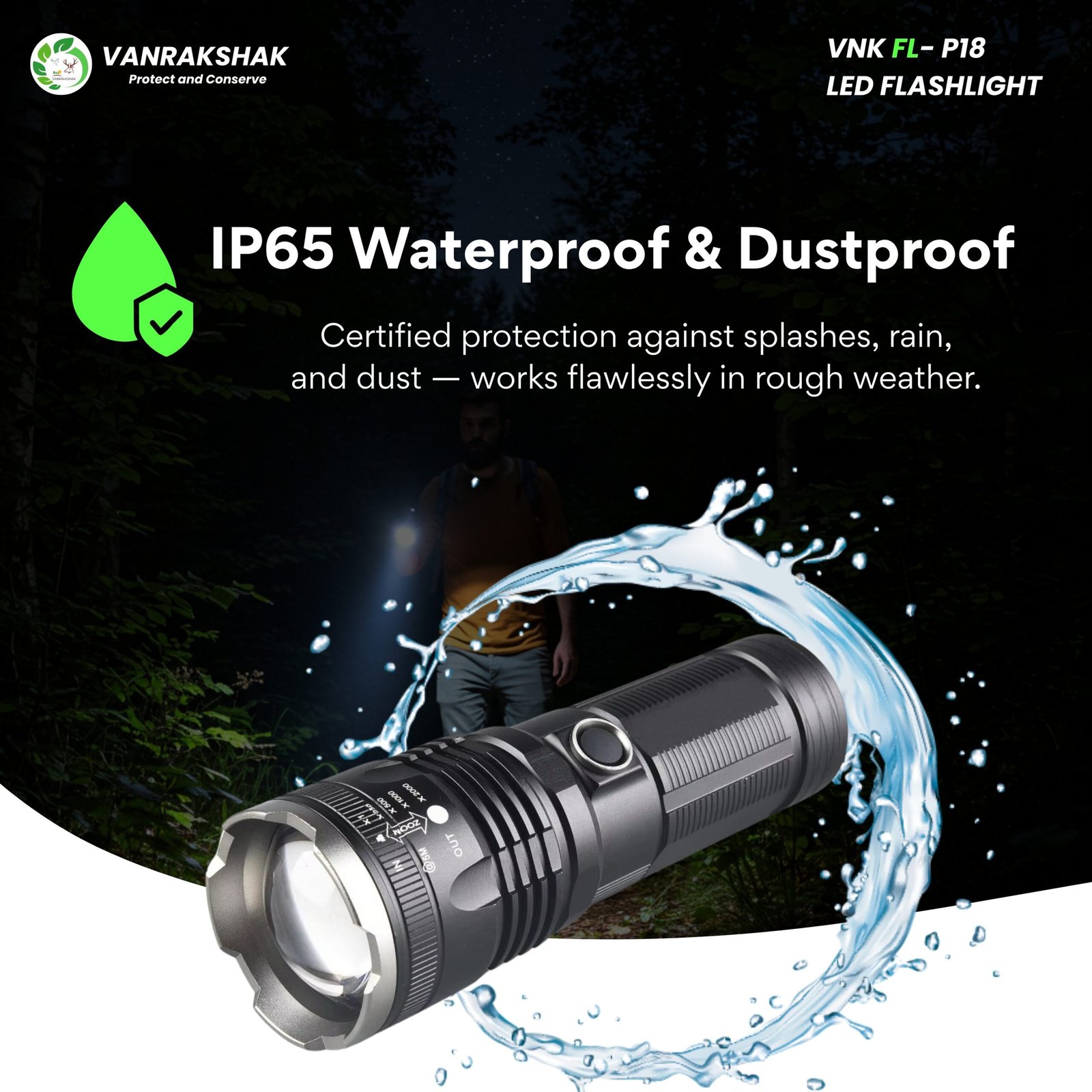 FL- P18 High-Performance LED Flashlight – Rugged. Powerful. Reliable - Image 4