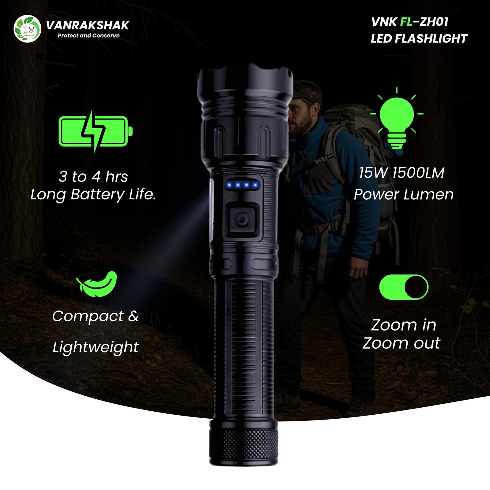 VNK FL-ZH01 | LED FLASHLIGHT - Image 5
