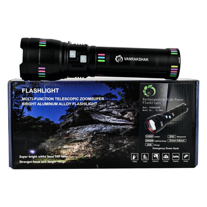LF – B801 LED Rechargeable Flashlight – High Power, Durable & Multi-Functional