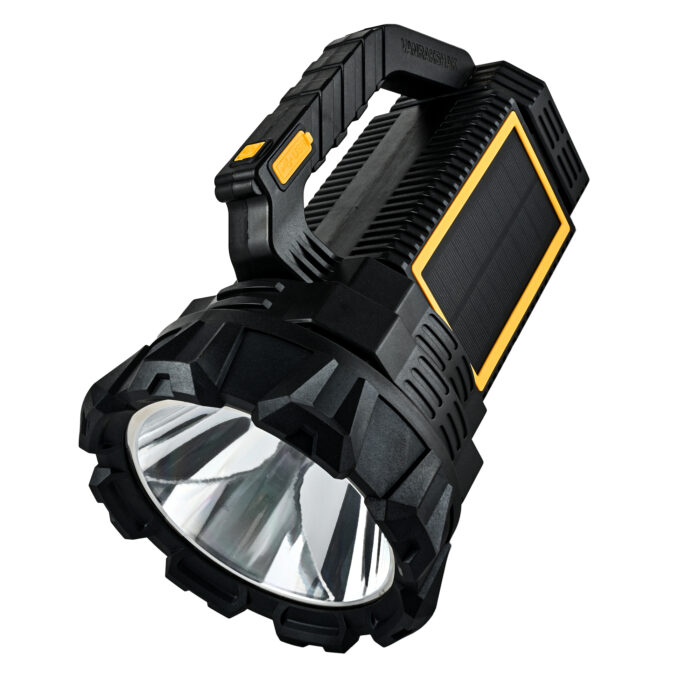 W5191B Solar Search Light – 3000LM High Power LED, Rechargeable with Power Bank