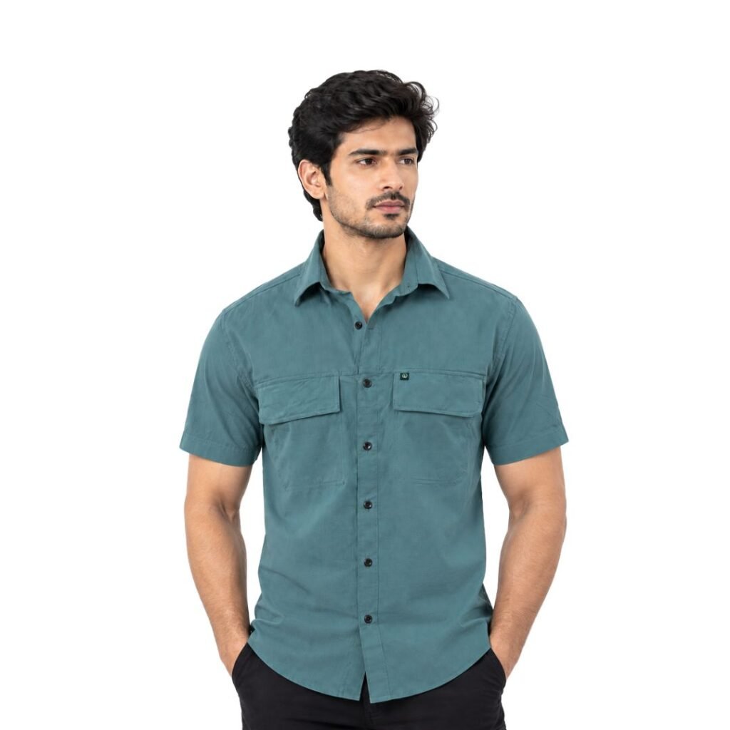 Vanrakshak Half Sleeves Shirt (Ice Blue)
