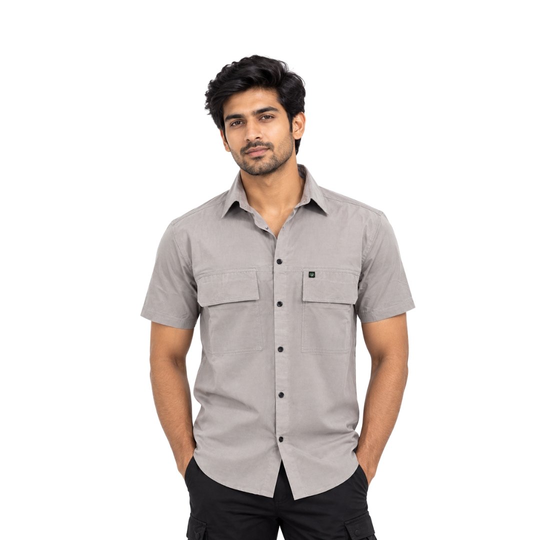 Vanrakshak Grey Half Sleeves Shirt